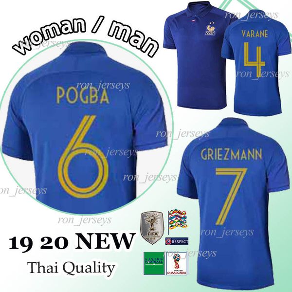 100th Thai 2 star GRIEZMANN soccer jersey KANTE MATUIDI POGBA SIDIBE football shirt maillot de foot