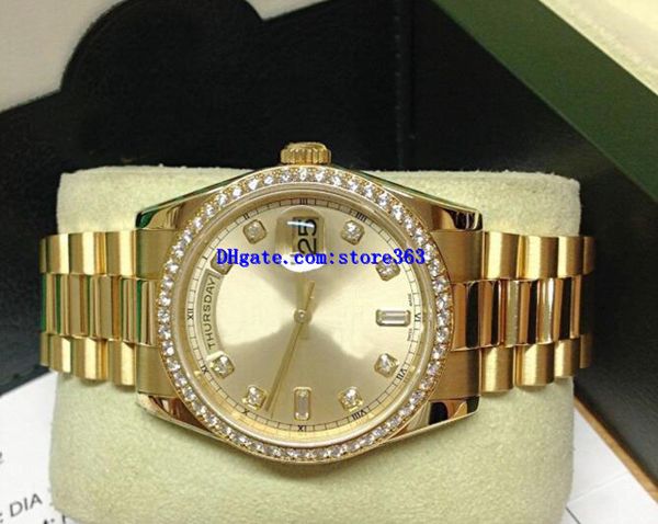 christmas gift original box certificate mens watches 118348 yellow gold diamond bezel 36mm asia 2813 movement automatic, Slivery;brown
christmas gift original box certificate mens watches 118348 yellow gold diamond bezel 36mm asia 2813 movement automatic, Slivery;brown