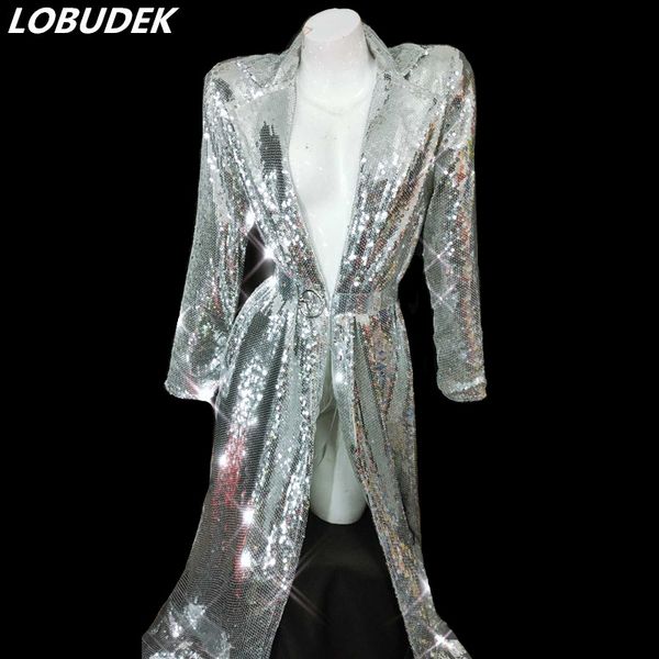 nightclub concert women singer costume fashion silver sequins long coat buttonless sequined cloak leading dancer show stage wear, Black;red
nightclub concert women singer costume fashion silver sequins long coat buttonless sequined cloak leading dancer show stage wear, Black;red
