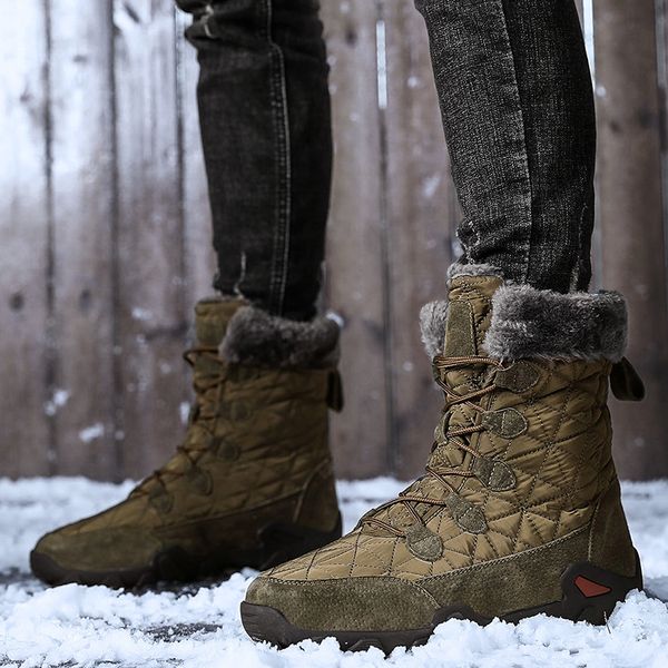 Men Winter Warm Fur Plush Suede Leather & Waterproof Fabric Ankle Snow Boots Male High Top Anti Slip Rubber Work Safety Shoes
Men Winter Warm Fur Plush Suede Leather & Waterproof Fabric Ankle Snow Boots Male High Top Anti Slip Rubber Work Safety Shoes
