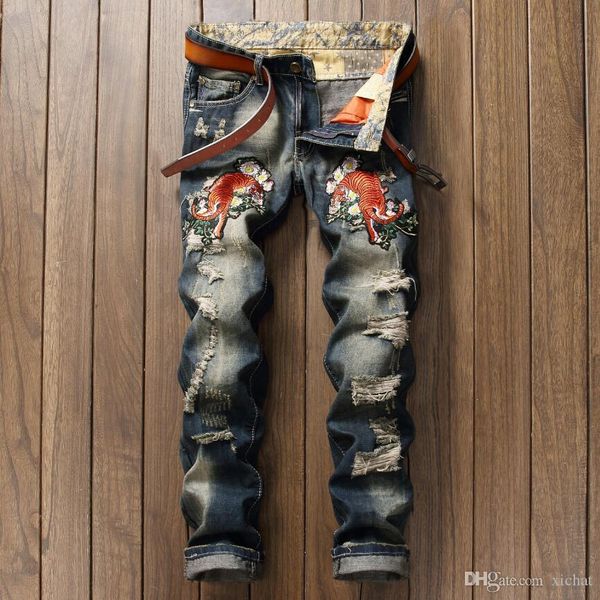 korea style big size jeans new men's tiger embroidery luxury jeans denim pants white casual streight leg jeans size 28-38, Blue
korea style big size jeans new men's tiger embroidery luxury jeans denim pants white casual streight leg jeans size 28-38, Blue