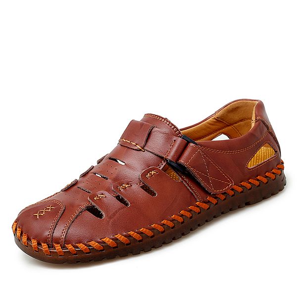 new genuine leather mens sandals summer shoes beach sandals men's fashion outdoor casual shoes size 38-48, Black
new genuine leather mens sandals summer shoes beach sandals men's fashion outdoor casual shoes size 38-48, Black