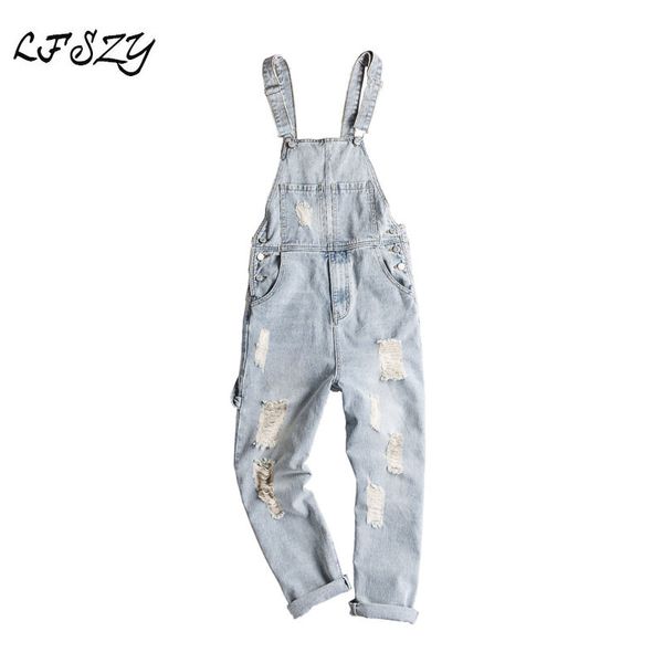 2019 spring and summer new jeans men scraped summer light hole bibs suspenders bib men's overalls size s-xxl, Blue
2019 spring and summer new jeans men scraped summer light hole bibs suspenders bib men's overalls size s-xxl, Blue