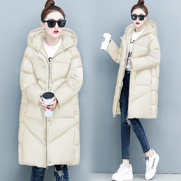 2019 winter new style n women's mid-length hooded bright surface down coat cotton-padded jacket, Blue;black
2019 winter new style n women's mid-length hooded bright surface down coat cotton-padded jacket, Blue;black
