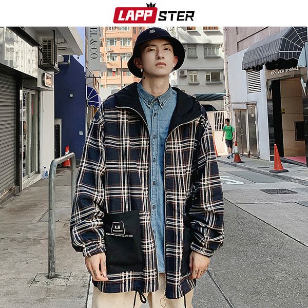 lappster men plaid jackets pants harajuku streetwear 2019 vintage two sided hooded jacket windbreaker autumn plus size jackets, Black;brown
lappster men plaid jackets pants harajuku streetwear 2019 vintage two sided hooded jacket windbreaker autumn plus size jackets, Black;brown