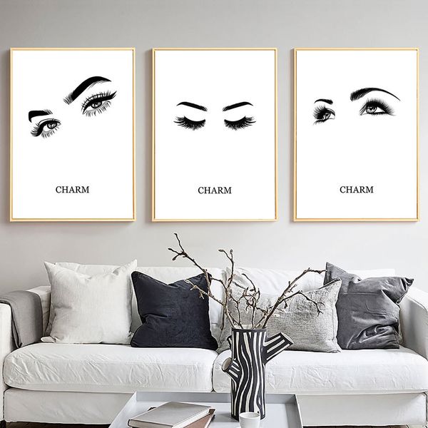 fashion eye lashes poster painting black and white canvas painting eyes abstract canvas art paintings for living room wall
fashion eye lashes poster painting black and white canvas painting eyes abstract canvas art paintings for living room wall