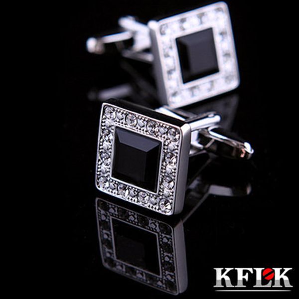 2 color kflk 2019 luxury shirt cufflinks for mens brand cuff buttons black crystal cuff links abotoaduras jewelry, Silver;golden
2 color kflk 2019 luxury shirt cufflinks for mens brand cuff buttons black crystal cuff links abotoaduras jewelry, Silver;golden