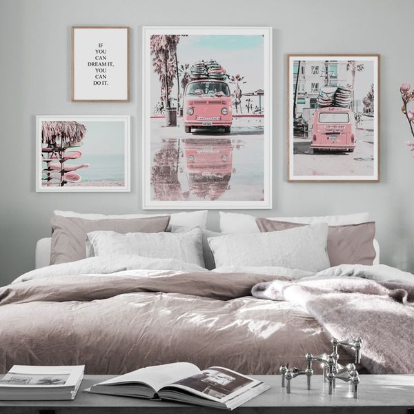 pink van pickup beach sea surfboard quote wall art canvas painting nordic posters and prints wall pictures for living room decor
pink van pickup beach sea surfboard quote wall art canvas painting nordic posters and prints wall pictures for living room decor