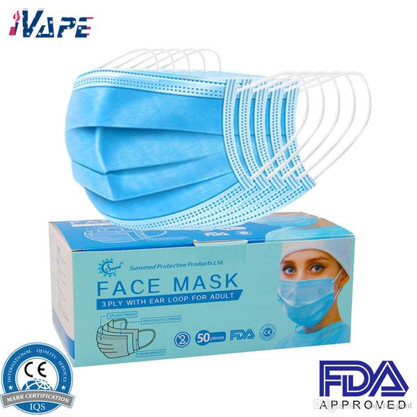 disposable face masks 3 ply with ear loop anti-pollution anti-dust facial protective cover mask maschere ce & fda approved 50pcs/pack
disposable face masks 3 ply with ear loop anti-pollution anti-dust facial protective cover mask maschere ce & fda approved 50pcs/pack