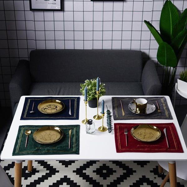 mats & pads gold velvet embroidered western mat custom anti- tableware dining bowl kitchen accessories
mats & pads gold velvet embroidered western mat custom anti- tableware dining bowl kitchen accessories