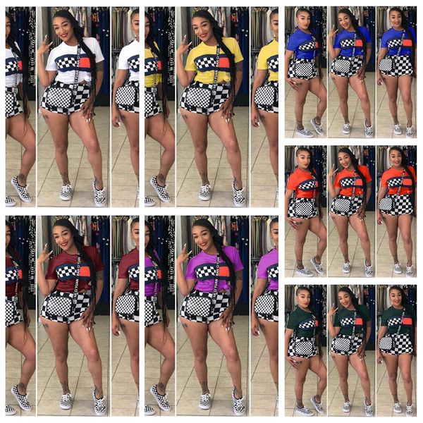2020 european digital printing plaid sleeve round neck short-sleeved shorts suit, white, yellow, red, purple, support mixed batch, Gray
2020 european digital printing plaid sleeve round neck short-sleeved shorts suit, white, yellow, red, purple, support mixed batch, Gray