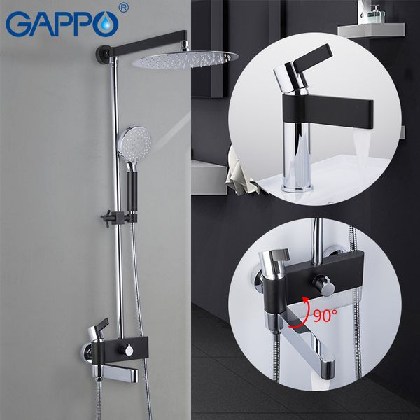 gappo shower system brass water tap chrome and black bath faucet mixer shower set with basin faucet bathroom mixers
gappo shower system brass water tap chrome and black bath faucet mixer shower set with basin faucet bathroom mixers