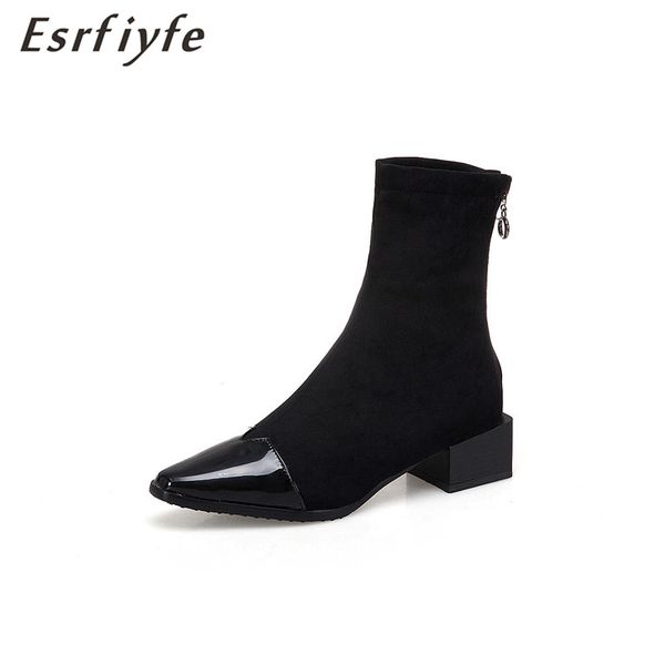 esrfiyfe 2020 new women fashion boots autumn winter shoes with back zipper cow suede medium high heel ankle boots mujer shoes, Black
esrfiyfe 2020 new women fashion boots autumn winter shoes with back zipper cow suede medium high heel ankle boots mujer shoes, Black
