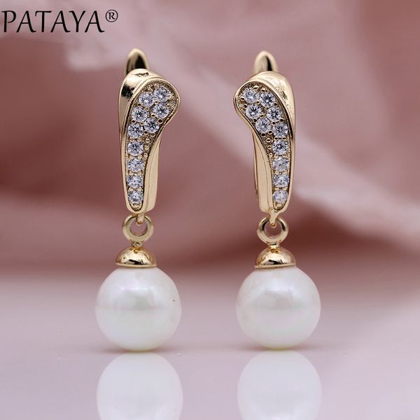 pataya new fine shell pearls dangle long earrings women romantic fashion jewelry natural zircon 585 rose gold small gift earring, Golden
pataya new fine shell pearls dangle long earrings women romantic fashion jewelry natural zircon 585 rose gold small gift earring, Golden