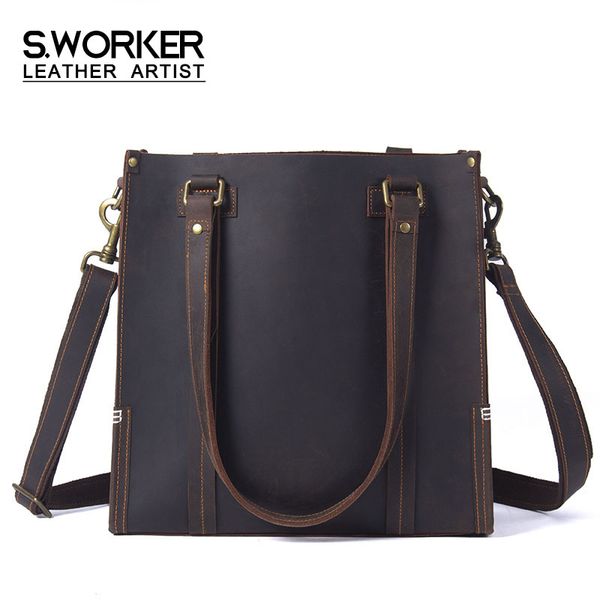 s.worker vintage genuine leather handbag handmade cow leather tote bag 2020 new crazy-horse
s.worker vintage genuine leather handbag handmade cow leather tote bag 2020 new crazy-horse