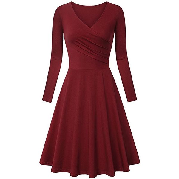 vintage red dress women long sleeve pure color dresses 2020 spring autumn elastic waist pleated hem party dress vestidos, Black;gray
vintage red dress women long sleeve pure color dresses 2020 spring autumn elastic waist pleated hem party dress vestidos, Black;gray