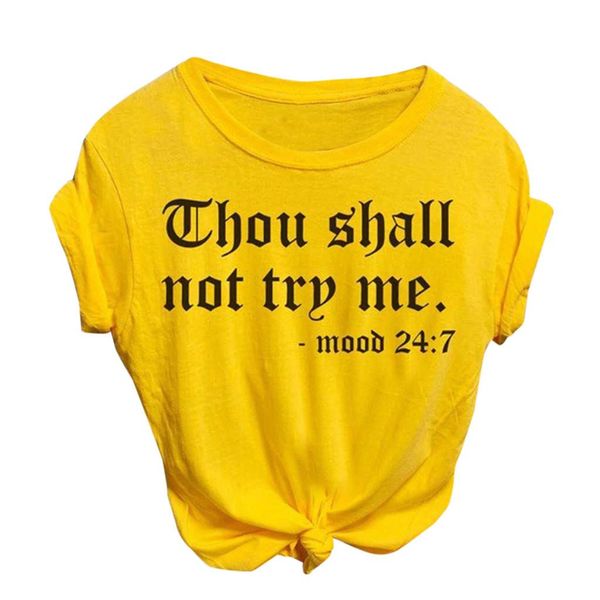 summer women casual loose t-shirt o-neck short-sleeved letter printed thou shall not try me tshirt plus size, White
summer women casual loose t-shirt o-neck short-sleeved letter printed thou shall not try me tshirt plus size, White