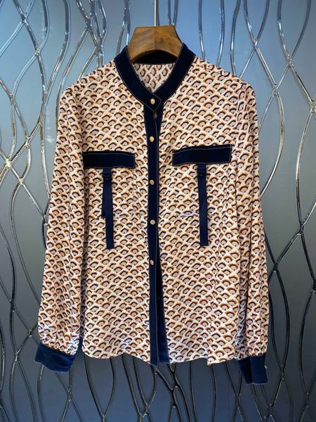early spring 2020 new women's collar, cuffs, color matching, border printing, long sleeve, all over shirt 1129, White
early spring 2020 new women's collar, cuffs, color matching, border printing, long sleeve, all over shirt 1129, White