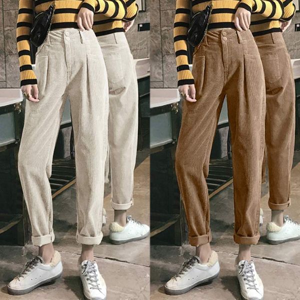 plus size women's corduroy pants zanzea stylish casual high waist solid trousers female button zipper pantalon turnip palazzo, Black;white
plus size women's corduroy pants zanzea stylish casual high waist solid trousers female button zipper pantalon turnip palazzo, Black;white