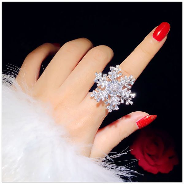 cluster rings for women s925 silver double layer snowflake rotatable open ring cubic zirconia personality index finger fine jewelry, Golden;silver
cluster rings for women s925 silver double layer snowflake rotatable open ring cubic zirconia personality index finger fine jewelry, Golden;silver