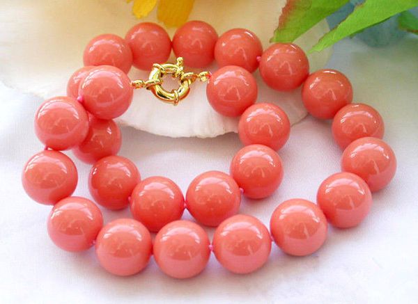 8/10/12/14mm genuine coral pink south sea shell pearl round beads necklace 18, Silver
8/10/12/14mm genuine coral pink south sea shell pearl round beads necklace 18, Silver