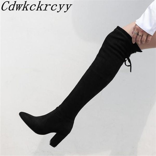 winter new pattern fashion cusp fine heel over knee boots overlapping bandage keep warm high-heeled banquet women boots 34-46, Black
winter new pattern fashion cusp fine heel over knee boots overlapping bandage keep warm high-heeled banquet women boots 34-46, Black