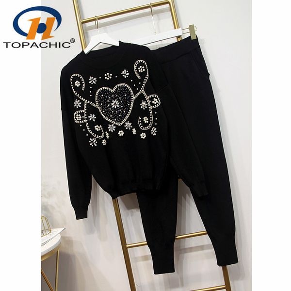 11.12 fashion suit 2019 autumn winter new women diamonds flower long sleeve knitwear + casual pants two piece set, White
11.12 fashion suit 2019 autumn winter new women diamonds flower long sleeve knitwear + casual pants two piece set, White