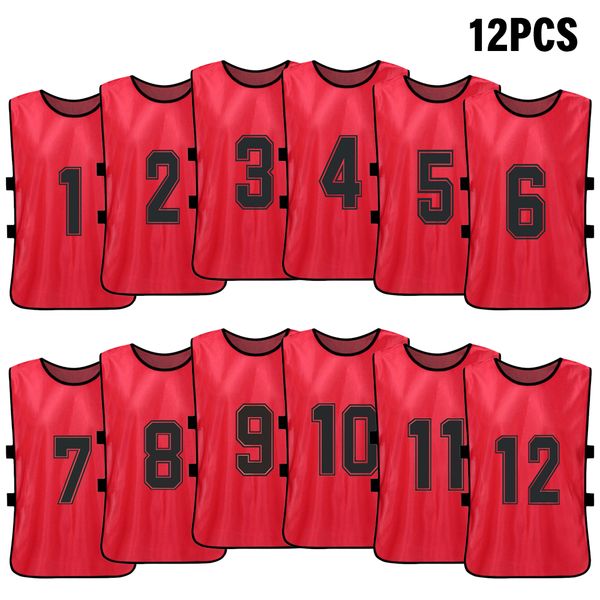 12 pcs sports vest kid's football pinnies quick drying soccer jerseys youth sports scrimmage training numbered bibs practice
12 pcs sports vest kid's football pinnies quick drying soccer jerseys youth sports scrimmage training numbered bibs practice