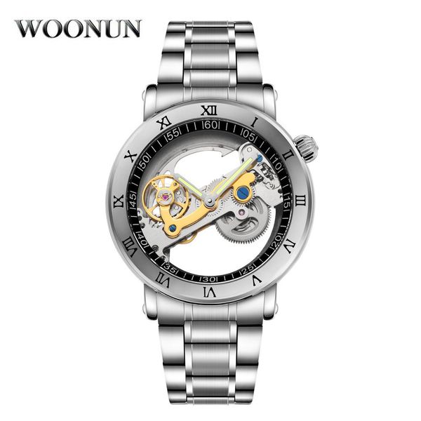 woonun waterproof men transparent tourbillon automatic mechanical skeleton wrist watches relogio masculino c19010401, Slivery;brown
woonun waterproof men transparent tourbillon automatic mechanical skeleton wrist watches relogio masculino c19010401, Slivery;brown