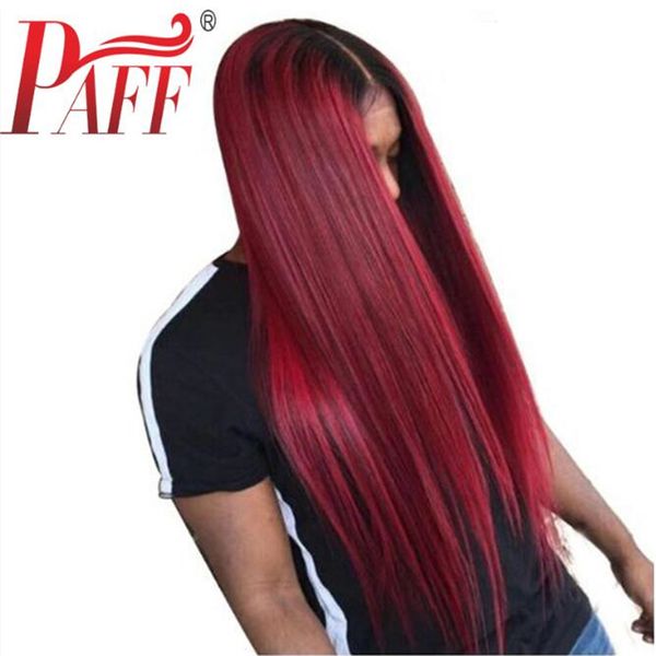 paff wine red glueless lace human hair front wig straight virgin hair brazilian two tone 1b 99j wig with middle part, Black;brown
paff wine red glueless lace human hair front wig straight virgin hair brazilian two tone 1b 99j wig with middle part, Black;brown
