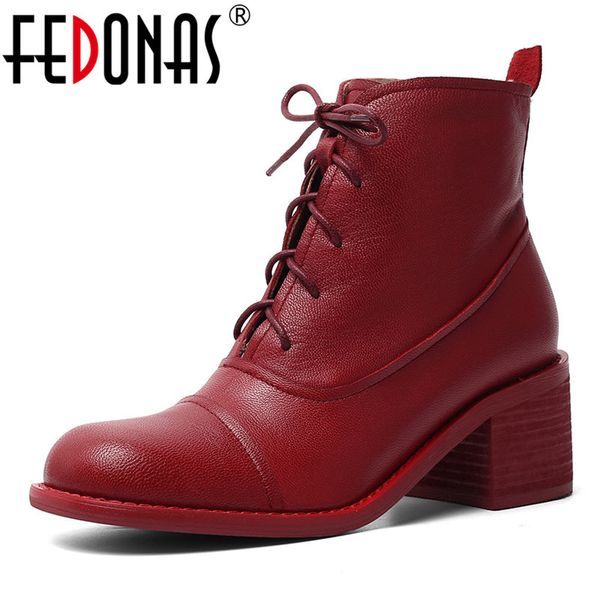 fedonas sweet fashion women lace up ankle boots party casual shoes woman genuine leather basic short boots winter warm female, Black
fedonas sweet fashion women lace up ankle boots party casual shoes woman genuine leather basic short boots winter warm female, Black