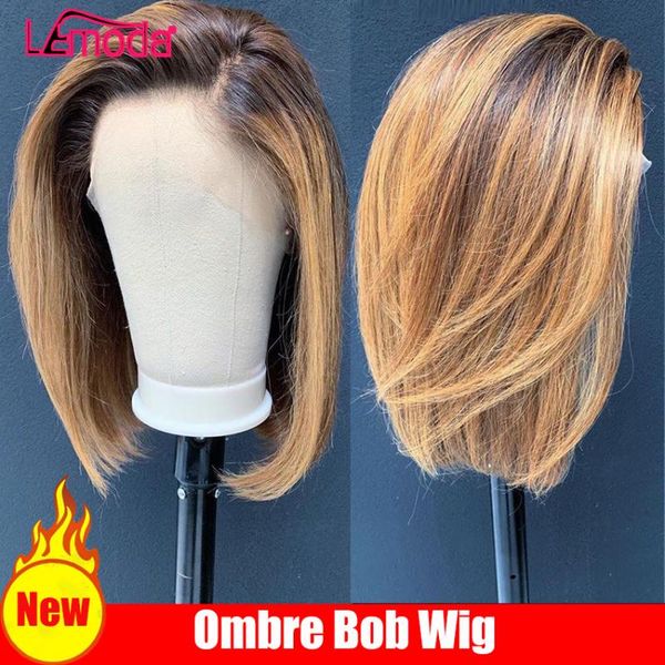 lace wigs ombre human hair wig short bob highlight 4/27 color 13x4 front pre plucked brazilian remy lemoda, Black;brown
lace wigs ombre human hair wig short bob highlight 4/27 color 13x4 front pre plucked brazilian remy lemoda, Black;brown
