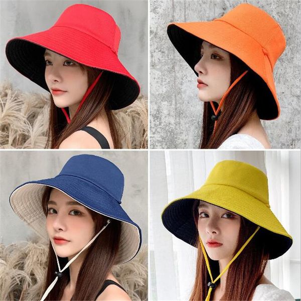 design hats caps women spring summer new double-sided fisherman hat fashion sun hat with windproof rope brw
design hats caps women spring summer new double-sided fisherman hat fashion sun hat with windproof rope brw