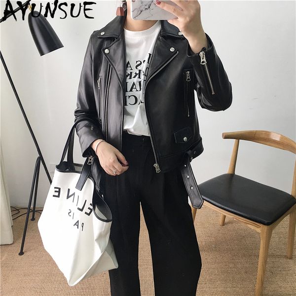 ayunsue genuine leather jacket spring autumn jacket women clothes 2019 real sheepskin coat female streetwear bomber jackets my, Black
ayunsue genuine leather jacket spring autumn jacket women clothes 2019 real sheepskin coat female streetwear bomber jackets my, Black
