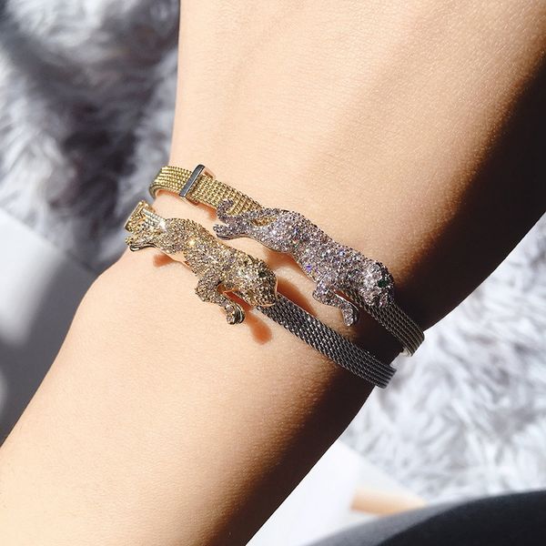 paved zircon stone leopard heads net chain cuff bangle green eyes panther animal design cuff bracelet for women wedding jewelry, Black
paved zircon stone leopard heads net chain cuff bangle green eyes panther animal design cuff bracelet for women wedding jewelry, Black