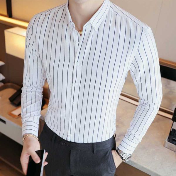 men's casual shirts 2021 men striped long sleeve shirt mens spring autumn man male, White;black
men's casual shirts 2021 men striped long sleeve shirt mens spring autumn man male, White;black