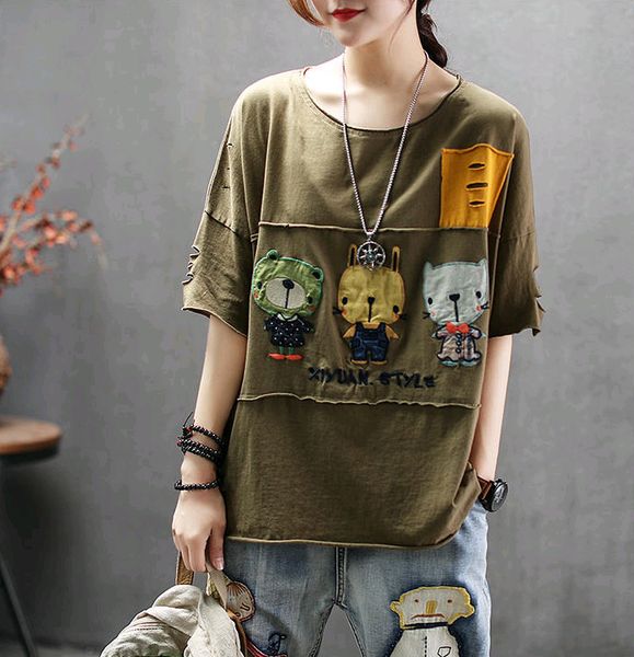summer t-shirt women 2020 retro large size all-match female new o-neck short sleeve patchwork embroidery hole t-shirt, White
summer t-shirt women 2020 retro large size all-match female new o-neck short sleeve patchwork embroidery hole t-shirt, White