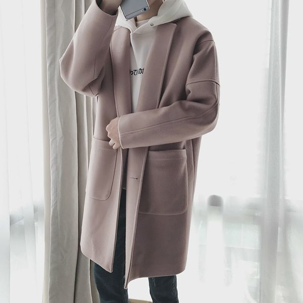 ewq 2019 new autumn winter men wool coat casual mid-length turn-down collar coats fashion overcoat windbreaker jackets hd563, Black
ewq 2019 new autumn winter men wool coat casual mid-length turn-down collar coats fashion overcoat windbreaker jackets hd563, Black