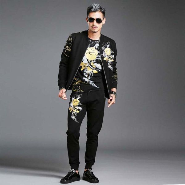 autumn men's fashion hoodies set with joggers pants 2 piece set floral gilding tracksuit men pants sweatshirt jacket clothing, Gray
autumn men's fashion hoodies set with joggers pants 2 piece set floral gilding tracksuit men pants sweatshirt jacket clothing, Gray