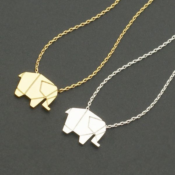 one piece origami elephant geometric origami animal elephant necklace woodland animal jewelry, Silver
one piece origami elephant geometric origami animal elephant necklace woodland animal jewelry, Silver