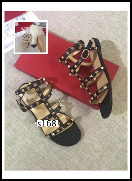wholesale original box color rivets spiked gladiator flat women sandals stones studded flip sandal big size designer women's, Black
wholesale original box color rivets spiked gladiator flat women sandals stones studded flip sandal big size designer women's, Black
