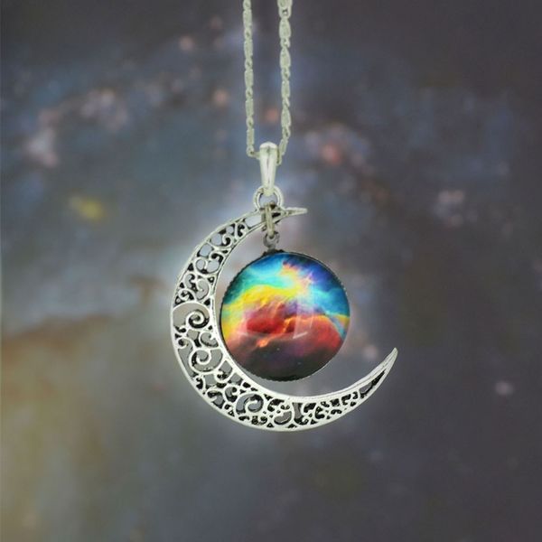 fashion glass galaxy lovely pendant silver chain moon necklace decoration high-end gift car accessories
fashion glass galaxy lovely pendant silver chain moon necklace decoration high-end gift car accessories