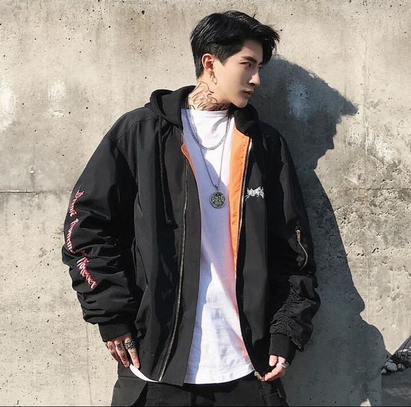2019 spring and autumn new jackets youth loose letter embroidered jacket coats korean fashion hip hop mens hooded clothes, Black;brown
2019 spring and autumn new jackets youth loose letter embroidered jacket coats korean fashion hip hop mens hooded clothes, Black;brown