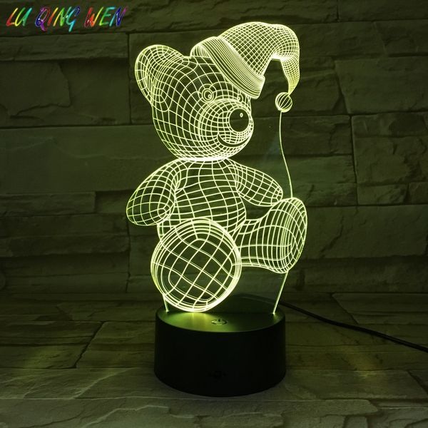 teddy bear 3d night lamp lampara hologram touch sensor light baby child kids nightlight gift christmas hat led night light decor
teddy bear 3d night lamp lampara hologram touch sensor light baby child kids nightlight gift christmas hat led night light decor