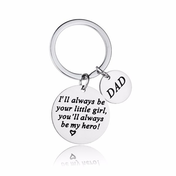 1 pcs dad i'll always be your little girl,you'll always be my hero keychain daddy family father's day gifts keyring, Silver
1 pcs dad i'll always be your little girl,you'll always be my hero keychain daddy family father's day gifts keyring, Silver