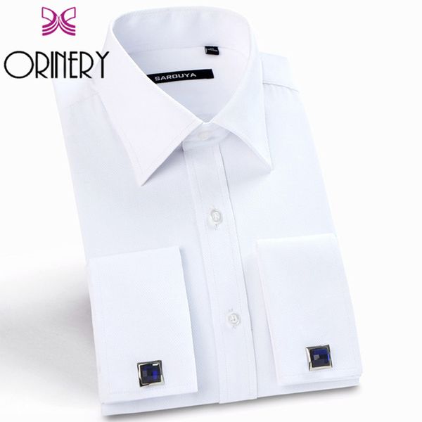 orinery designer white french cuff dress shirt classical long sleeve mens shirt slim fit brand mens dress with cufflink, White;black
orinery designer white french cuff dress shirt classical long sleeve mens shirt slim fit brand mens dress with cufflink, White;black