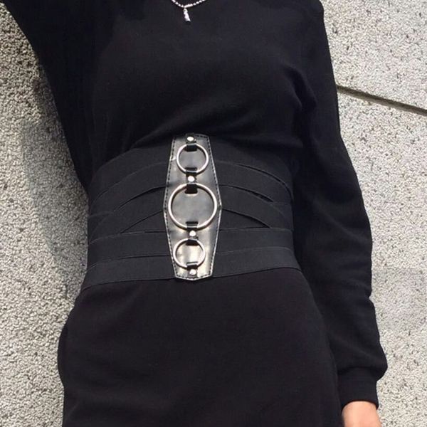 circle rivet knot adornment ultra wide belt show thin waist elastic sealing ladies accessories, Black;brown
circle rivet knot adornment ultra wide belt show thin waist elastic sealing ladies accessories, Black;brown