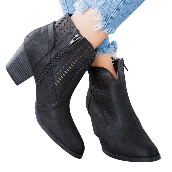 2019 new brand women boots pointed toe wedges shoes autumn winter hollow out boots short ladies western ankle for women, Black
2019 new brand women boots pointed toe wedges shoes autumn winter hollow out boots short ladies western ankle for women, Black