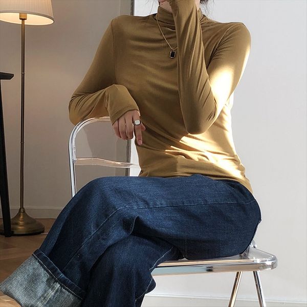 lu xi modal semi-high collar base women's 2020 slim t- shirt versatile long sleeve t-shirt 313, White
lu xi modal semi-high collar base women's 2020 slim t- shirt versatile long sleeve t-shirt 313, White