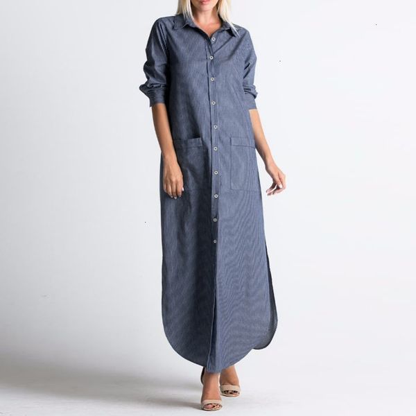 women clothes womens dresses maxi long dress 2019 autumn v neck full sleeve striped buttons split asymmetric loose vestidos, Black;gray
women clothes womens dresses maxi long dress 2019 autumn v neck full sleeve striped buttons split asymmetric loose vestidos, Black;gray
